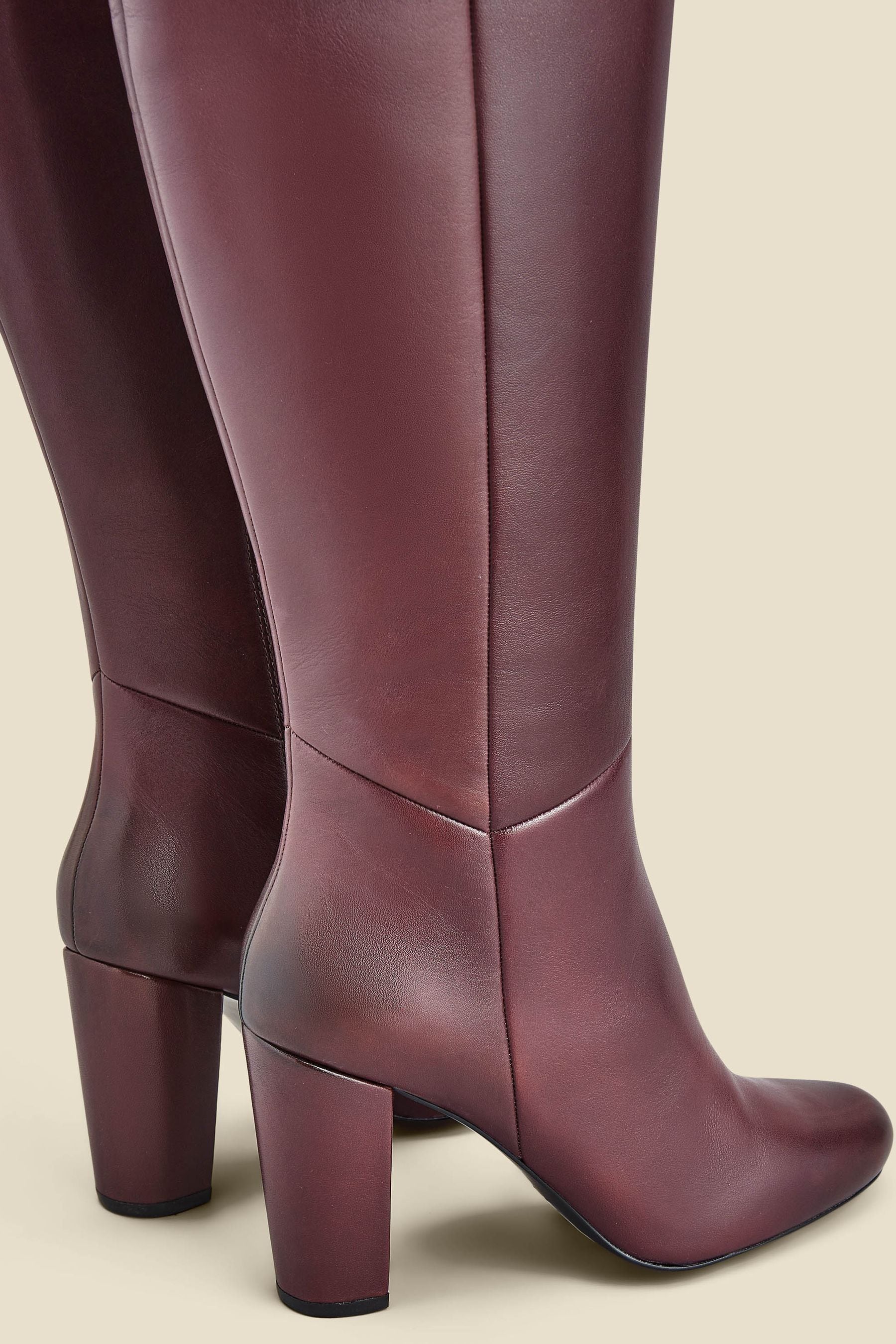 Buy Sosandar Red Leather Zip Knee High Boots from Next Luxembourg