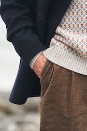 Seasalt Cornwall Blue Channel Wool Blend Coat - Image 7 of 9