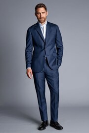 Charles Tyrwhitt Blue Classic Fit Stretch Twill Suit Trousers - Image 3 of 3