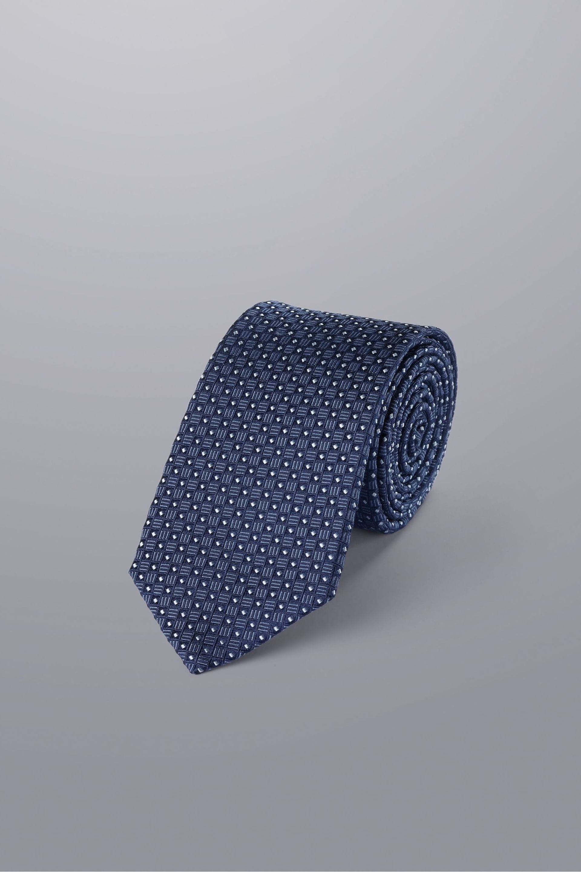 Charles Tyrwhitt Blue Semi Plain Silk Slim Tie - Image 1 of 2