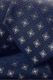 Charles Tyrwhitt Silver Blue Medallion Silk Stain Resistant Pattern Tie - Image 2 of 2