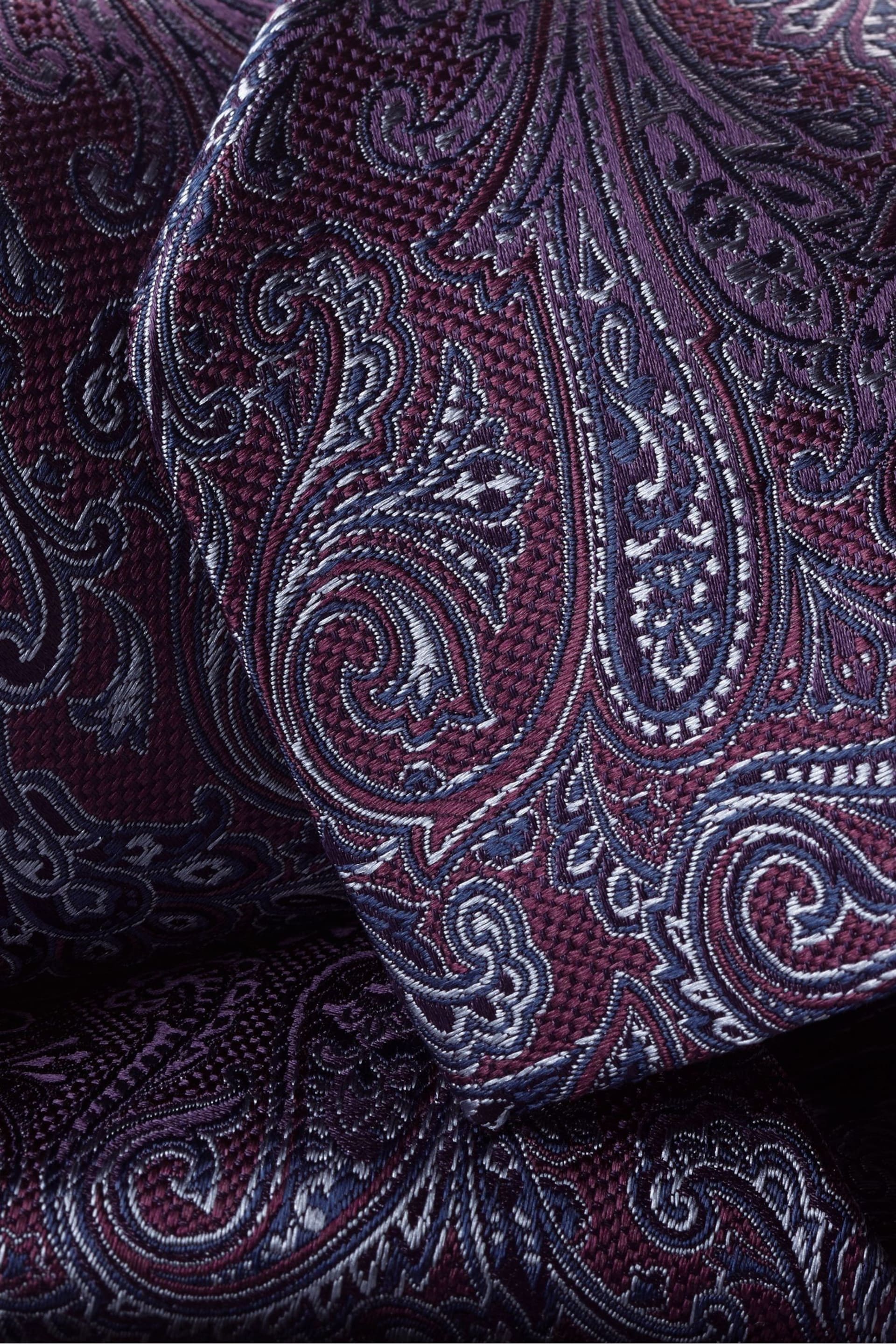 Charles Tyrwhitt Purple Paisley Silk Tie - Image 2 of 2