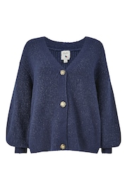 Yumi Blue Button Front Knitted Cardigan - Image 4 of 4