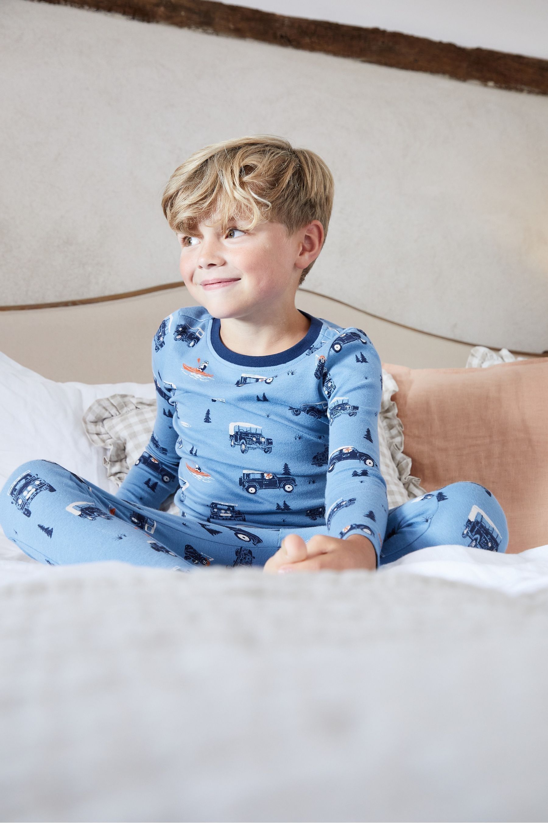 Buy FatFace Blue Landrover Snug Fit Pyjama Set from Next Luxembourg