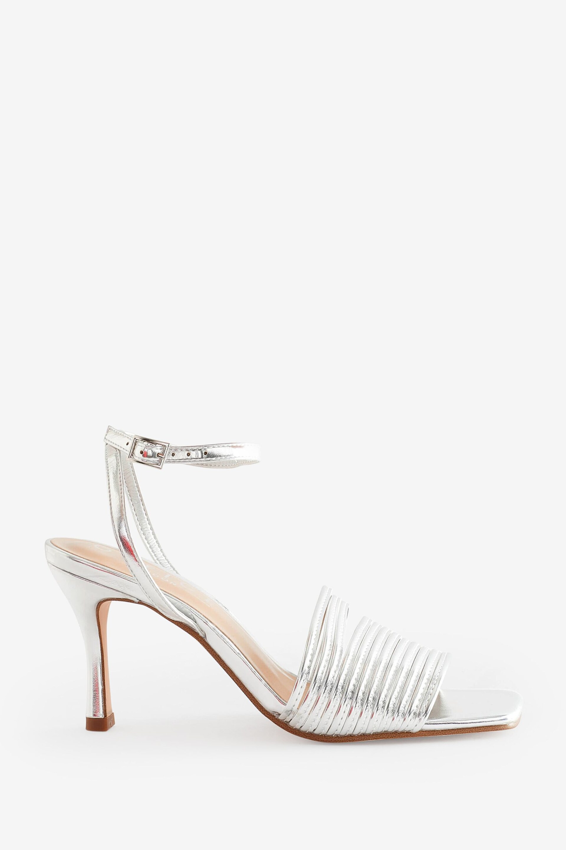 Office Silver Multi Strappy Heeled Sandals - Image 1 of 5