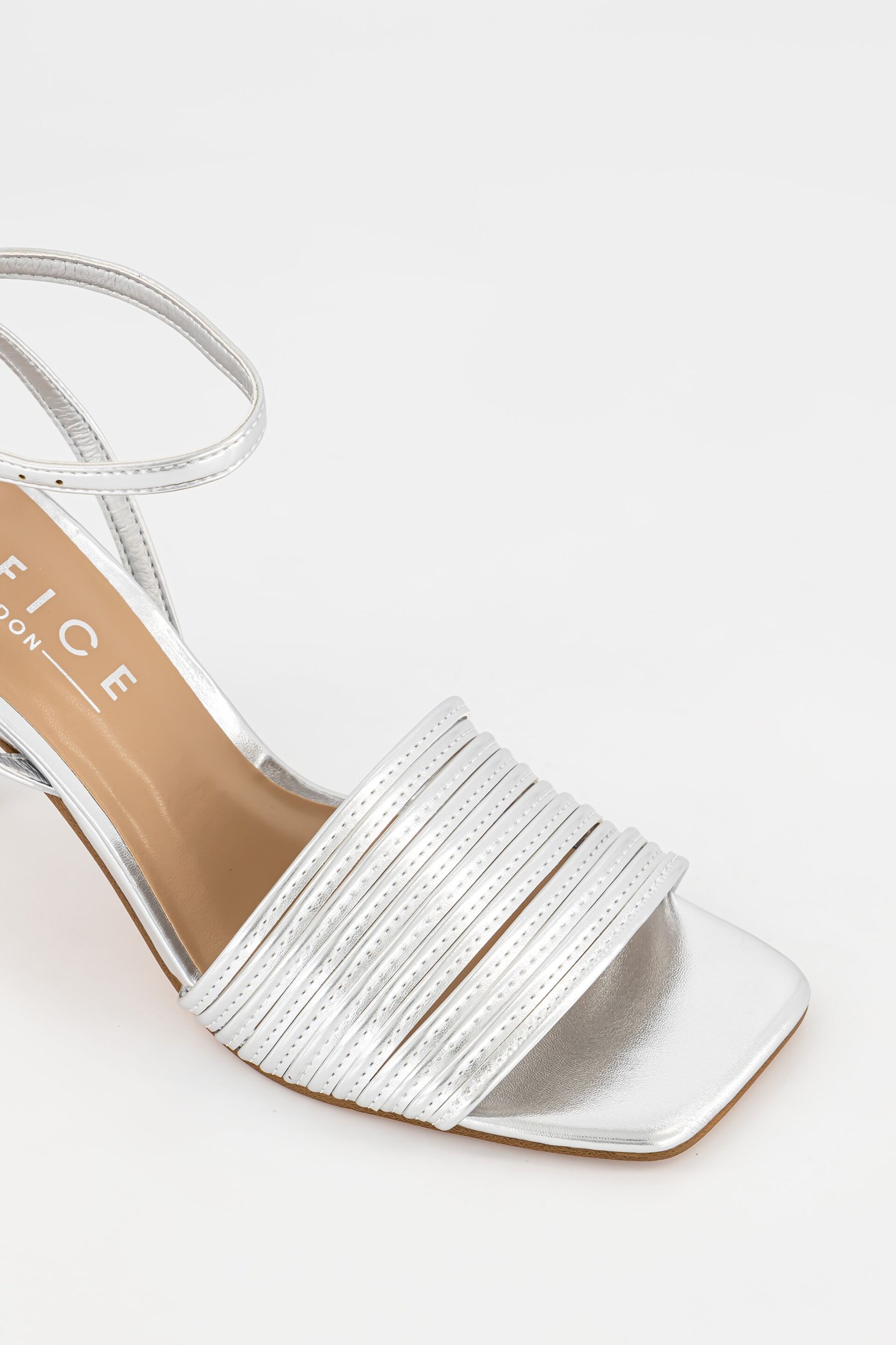 Office Silver Multi Strappy Heeled Sandals - Image 4 of 5