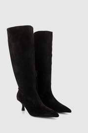 Office Black Suedette Kitten Heel Knee High Boot - Image 2 of 4