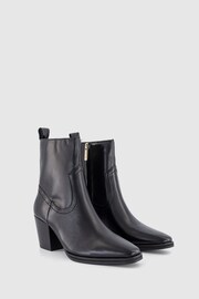 Office Black Leather Western Ankle Boots - Image 1 of 4