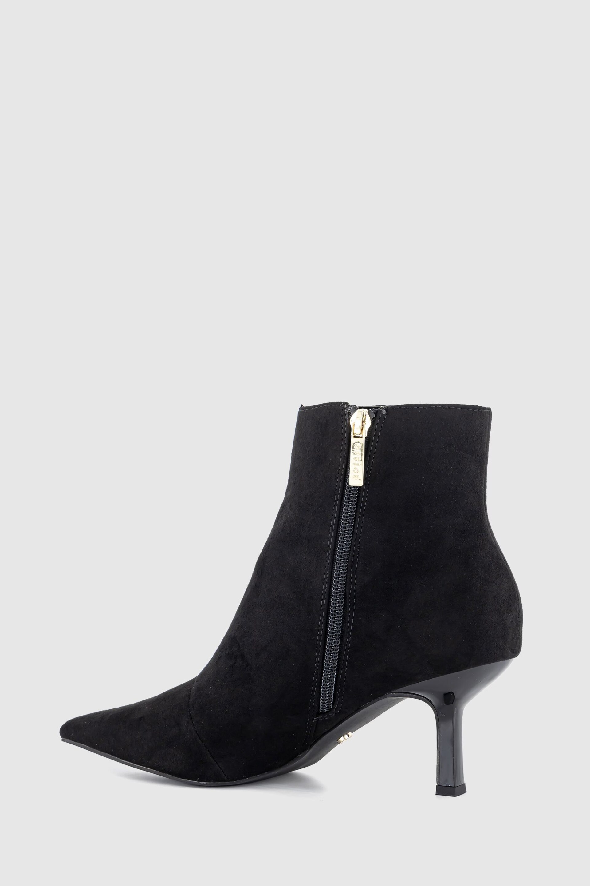 Office Black Ankle Sock Boot With Stiletto Heel - Image 2 of 4