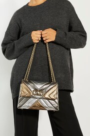 Dune London Silver Small Regent Quilted Shoulder Bag - Image 1 of 4