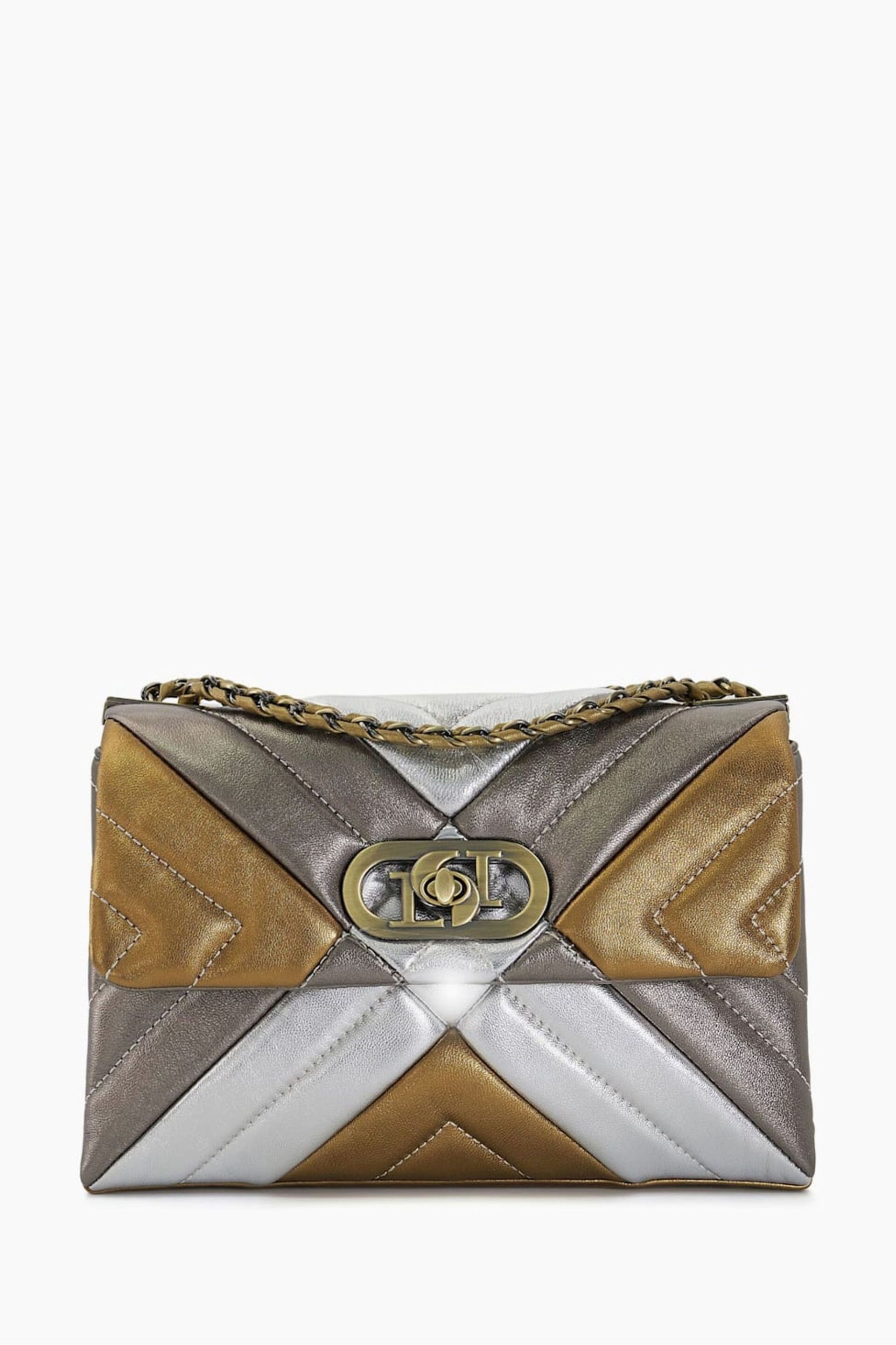 Dune London Silver Small Regent Quilted Shoulder Bag - Image 3 of 4