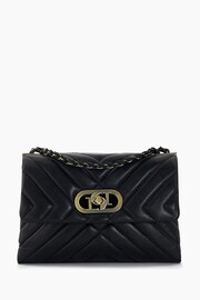 Dune London Black Chrome Small Regent Quilted Shoulder Bag - Image 3 of 6