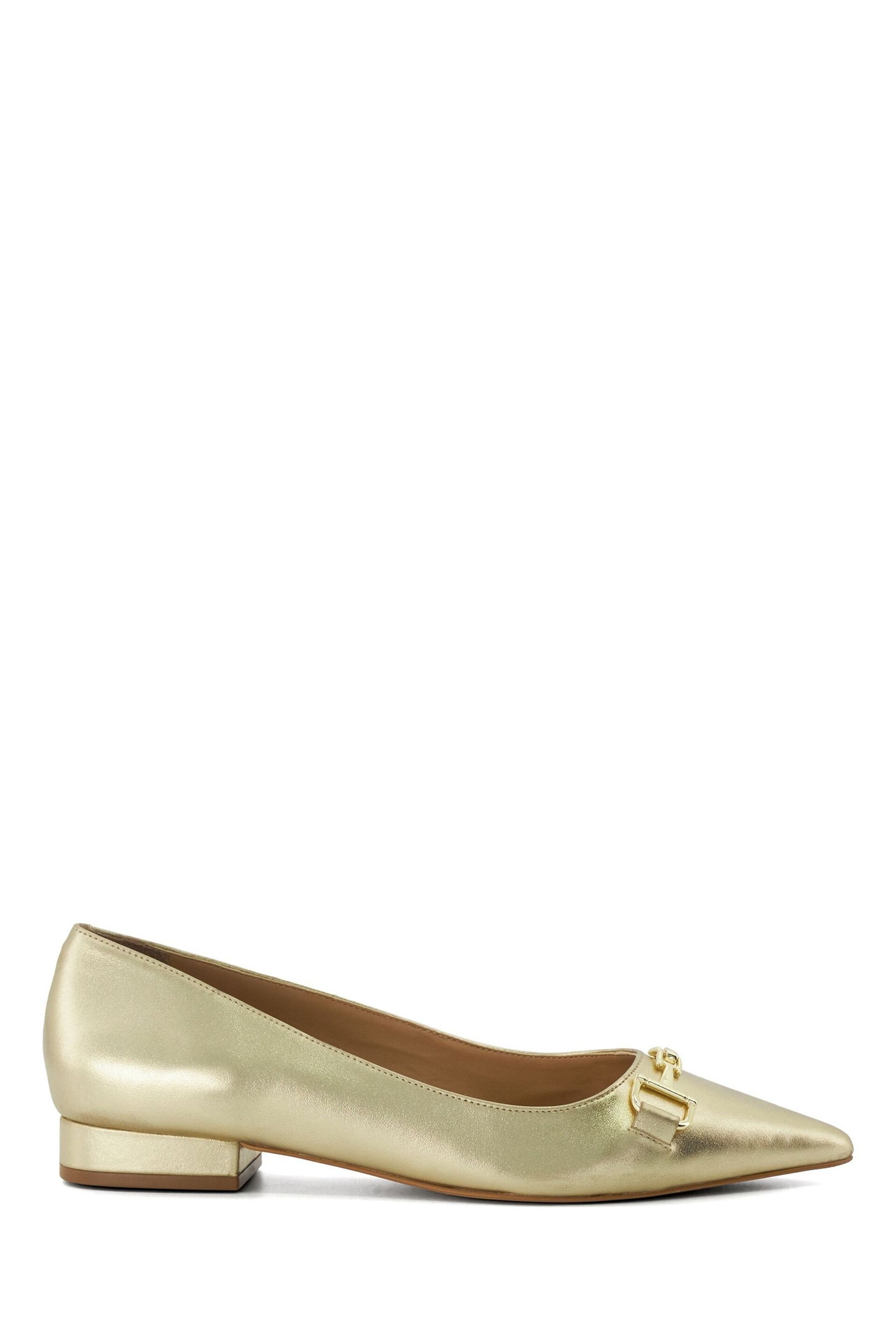 Dune London Gold Haydenne DD Snaffle Ballerinas - Image 1 of 6