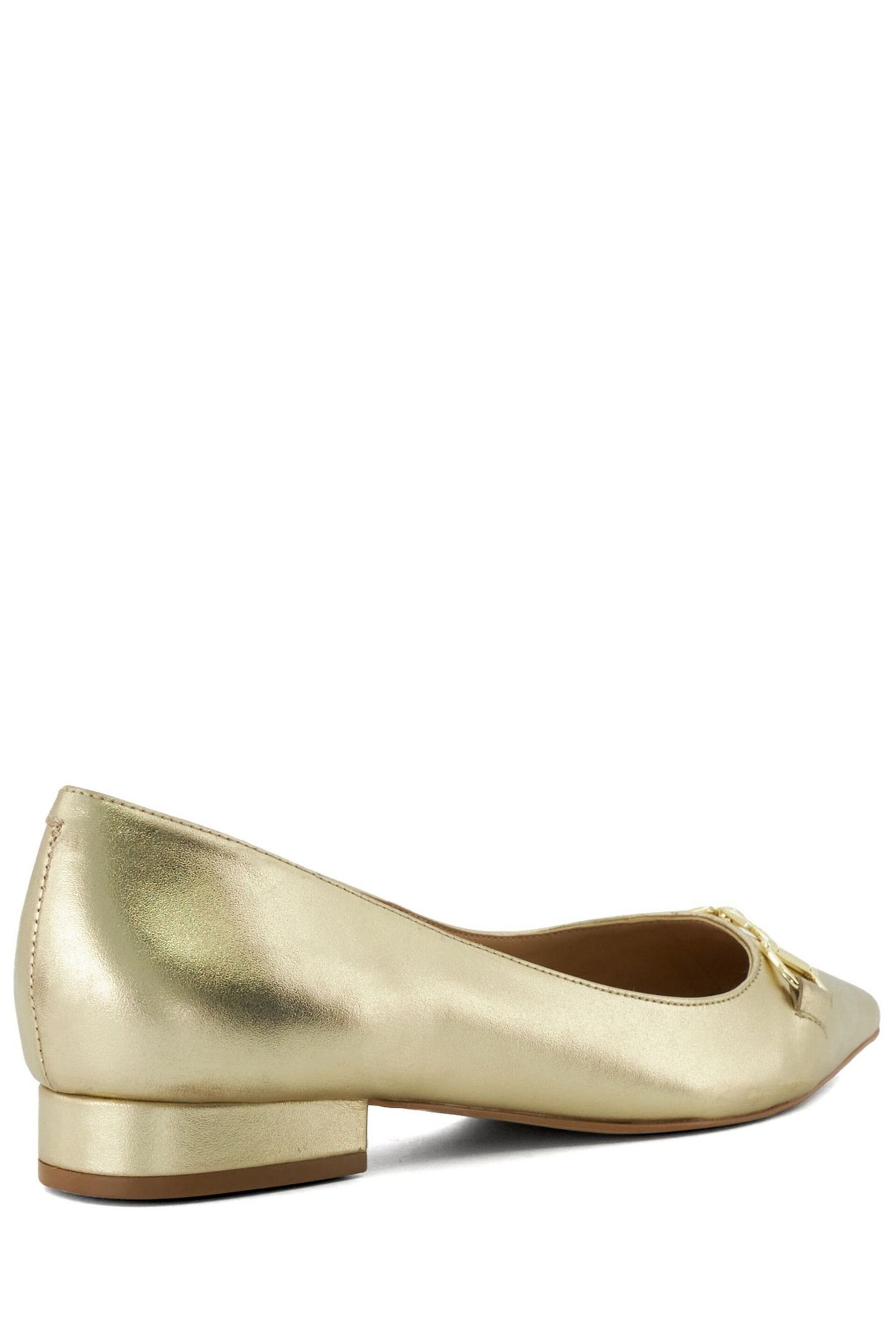 Dune London Gold Haydenne DD Snaffle Ballerinas - Image 4 of 6