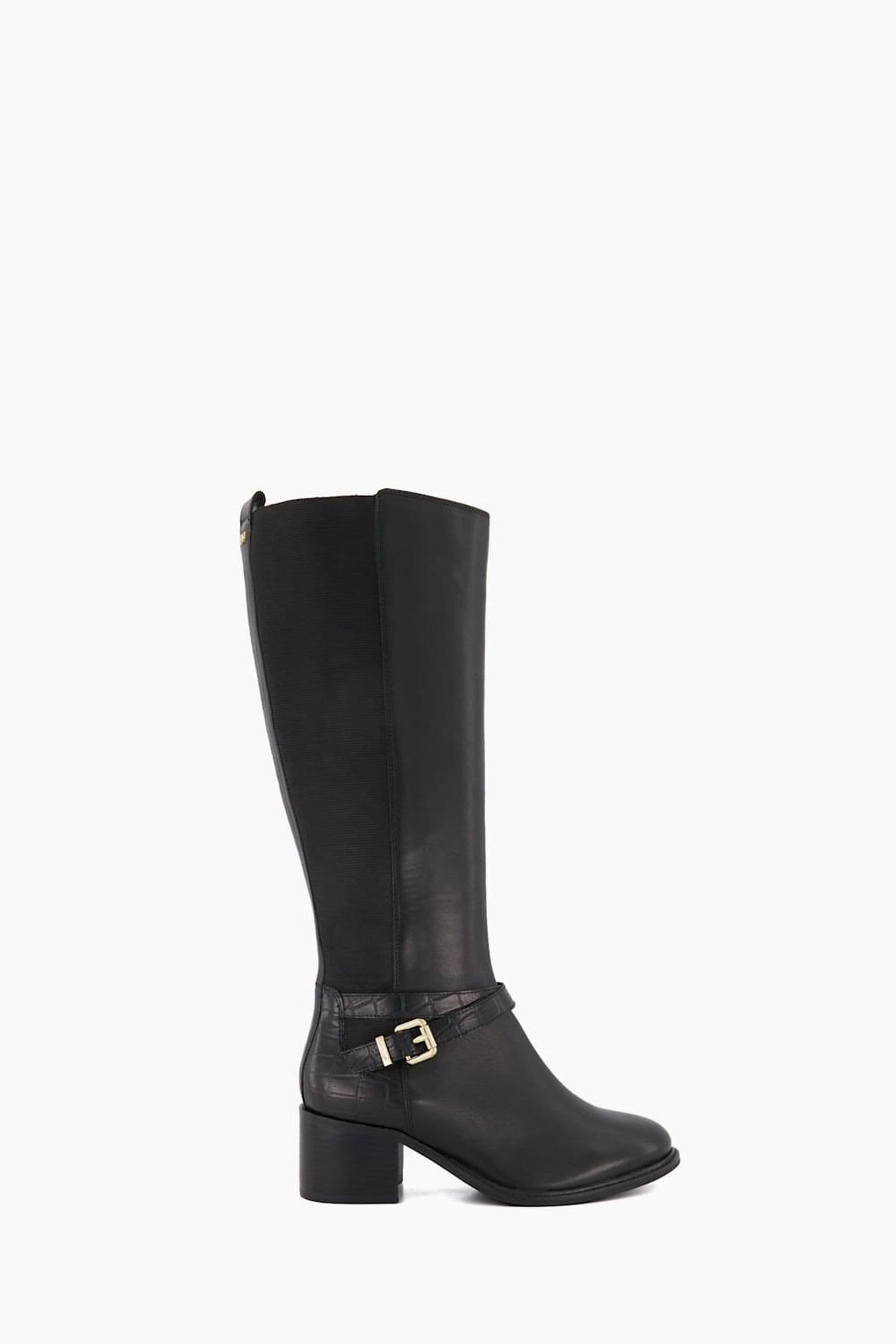Dune black knee boots deals