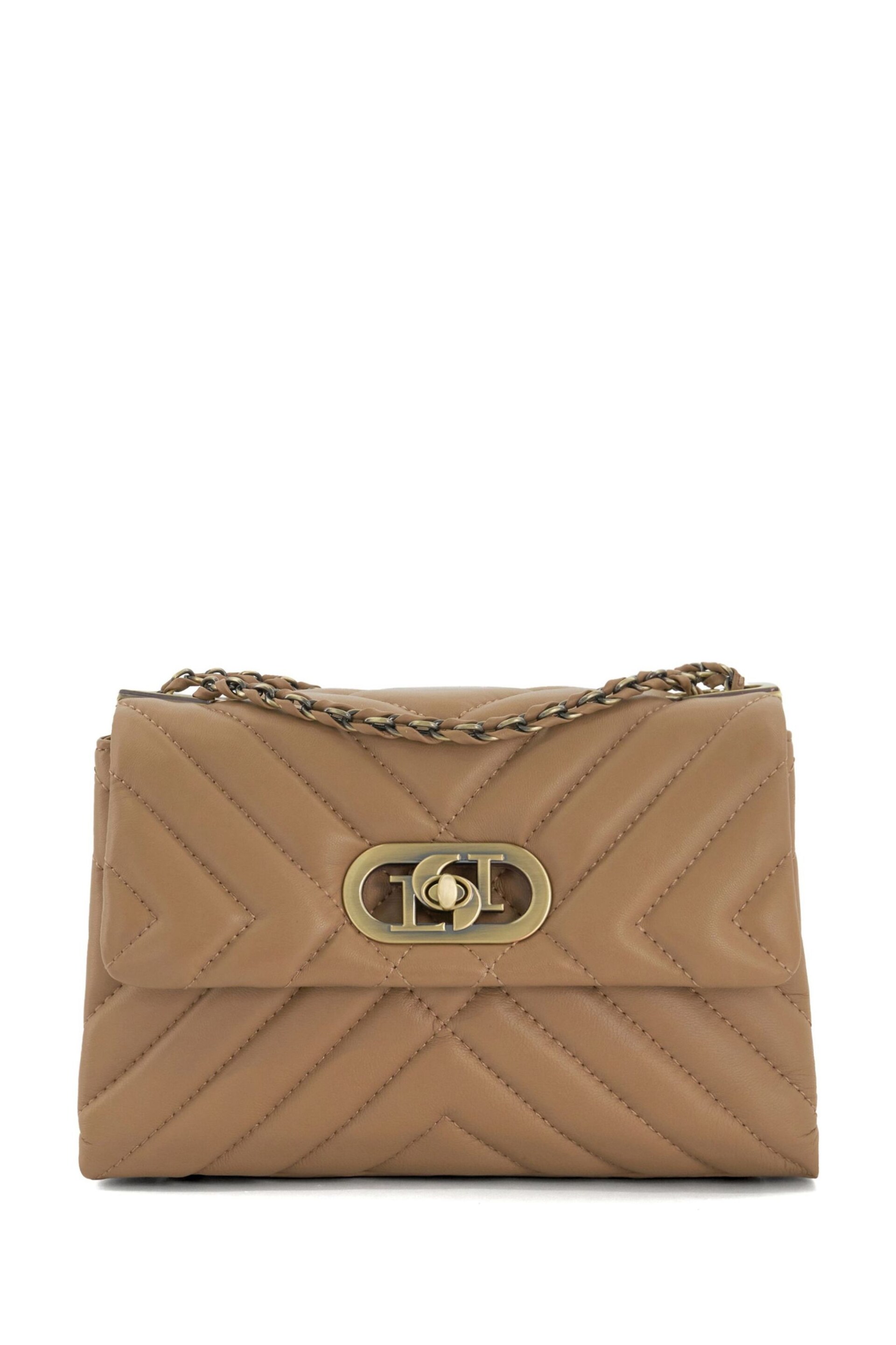 Dune London Brown Ground Small Regent Quilted Shoulder Bag - Image 2 of 6