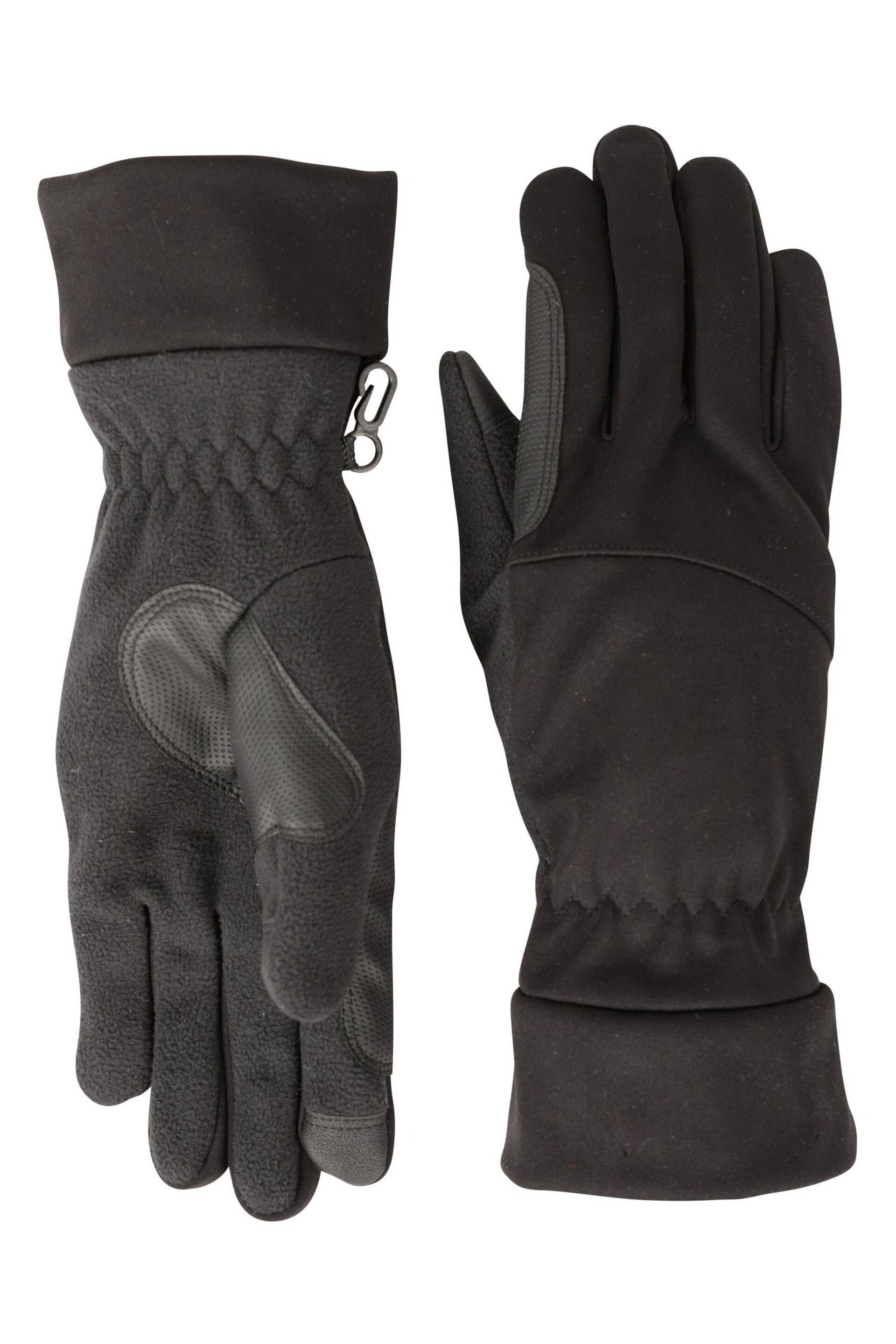 Mountain Warehouse Black Softshell Touchscreen Mens Gloves - Image 1 of 5