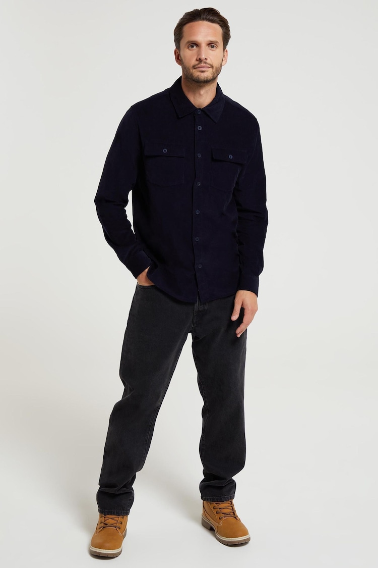 Mountain Warehouse Blue Mens Farrow Co-ord Long Sleeve 100% Cotton Shirt - Image 1 of 7