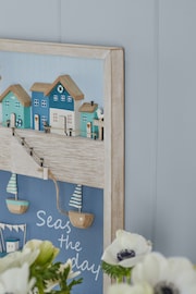 Blue 3D Seaside Framed Wall Art - Image 3 of 6