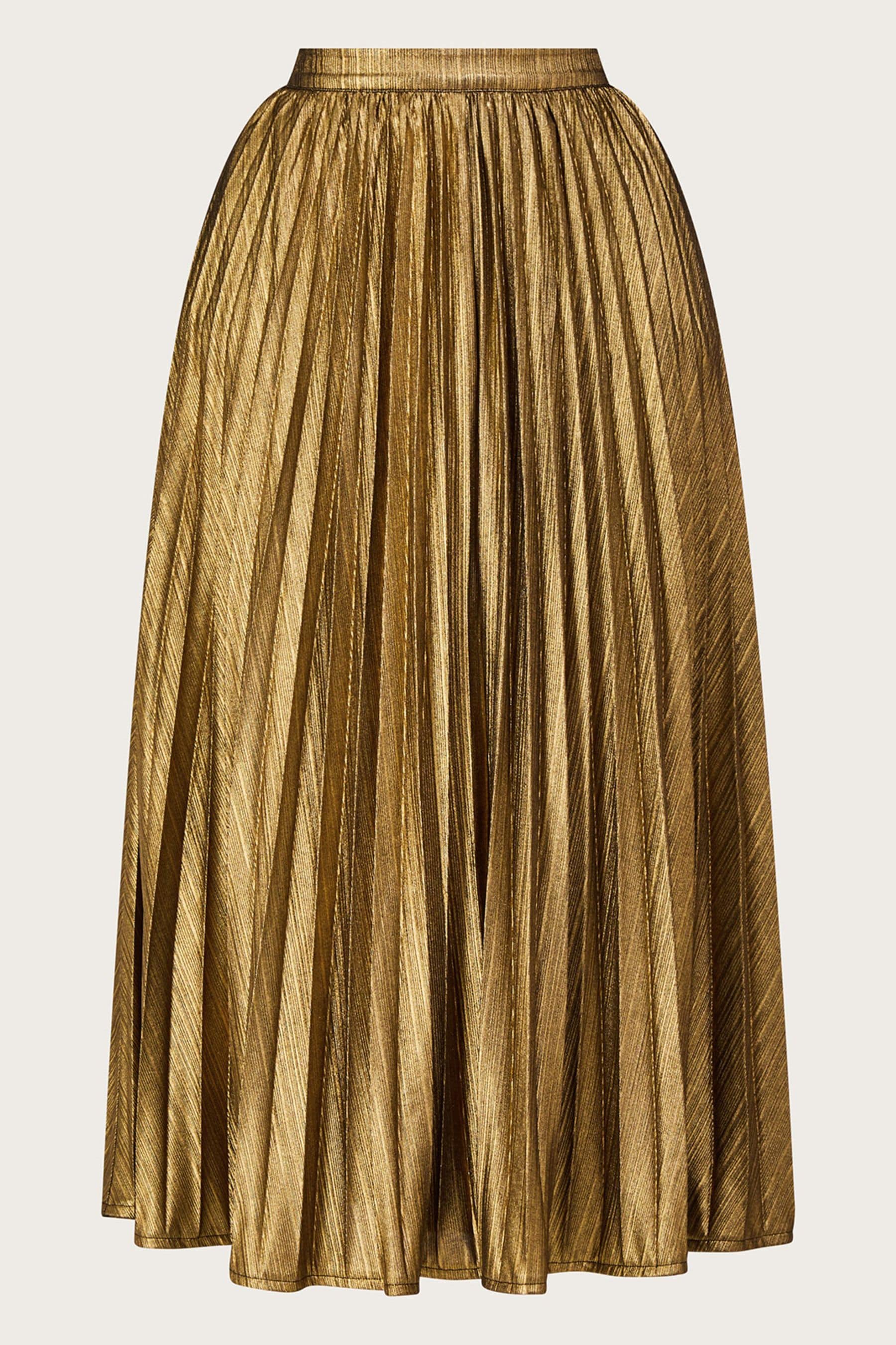 Gold pleated midi skirt uk cheap