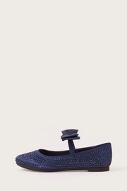 Monsoon Blue Satin Bow Ballerina Flats - Image 3 of 3