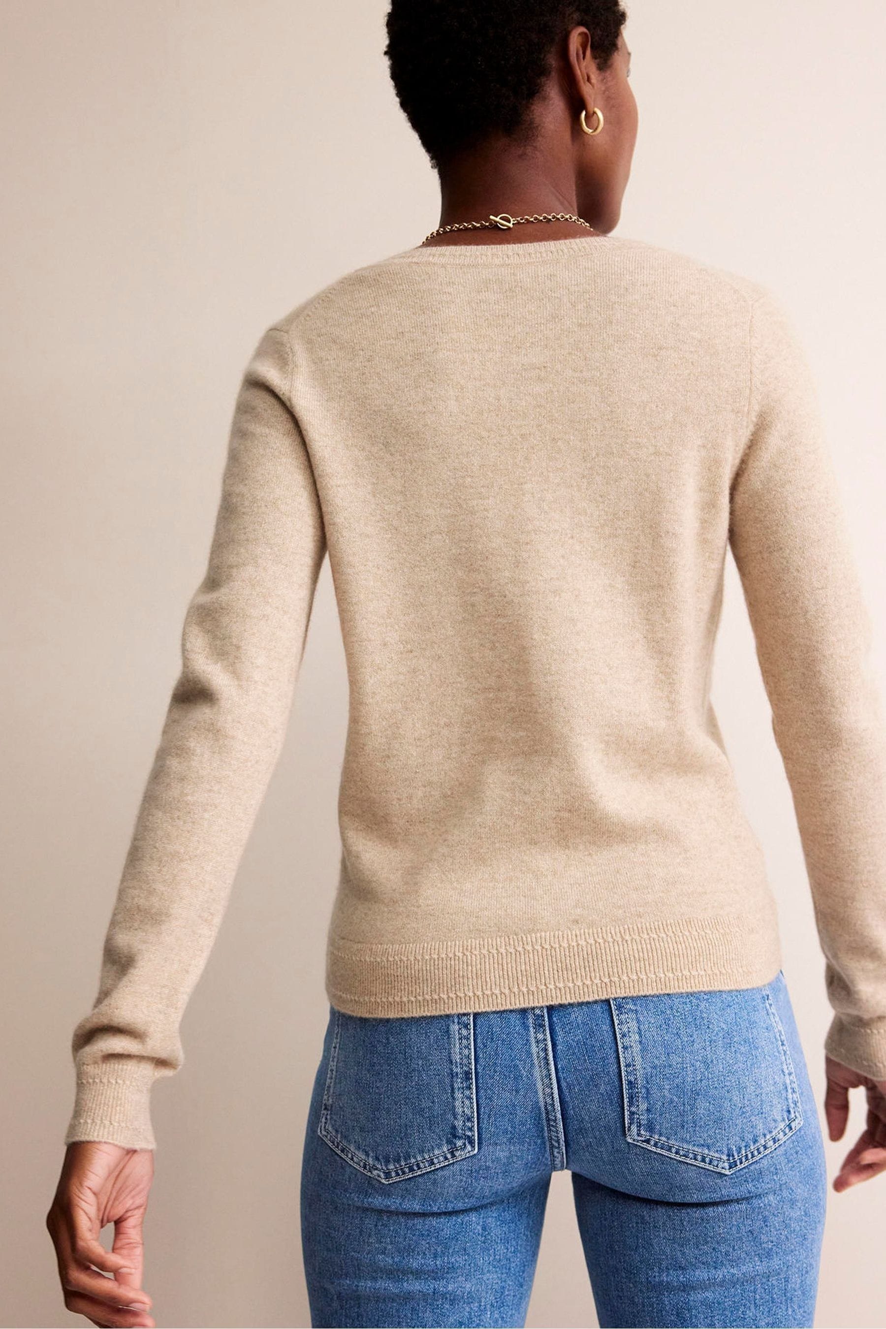 Buy Boden Natural Eva Cashmere V Neck Jumper from Next Malta