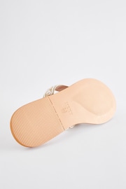 Cream Regular/Wide Fit Forever Comfort® Leather Embellished Toe Thong Sandals - Image 4 of 6