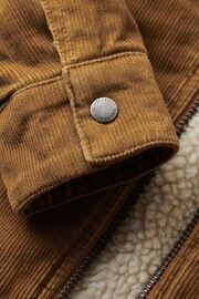Superdry Brown Cropped Sherpa Lined Cord Jacket - Image 6 of 6