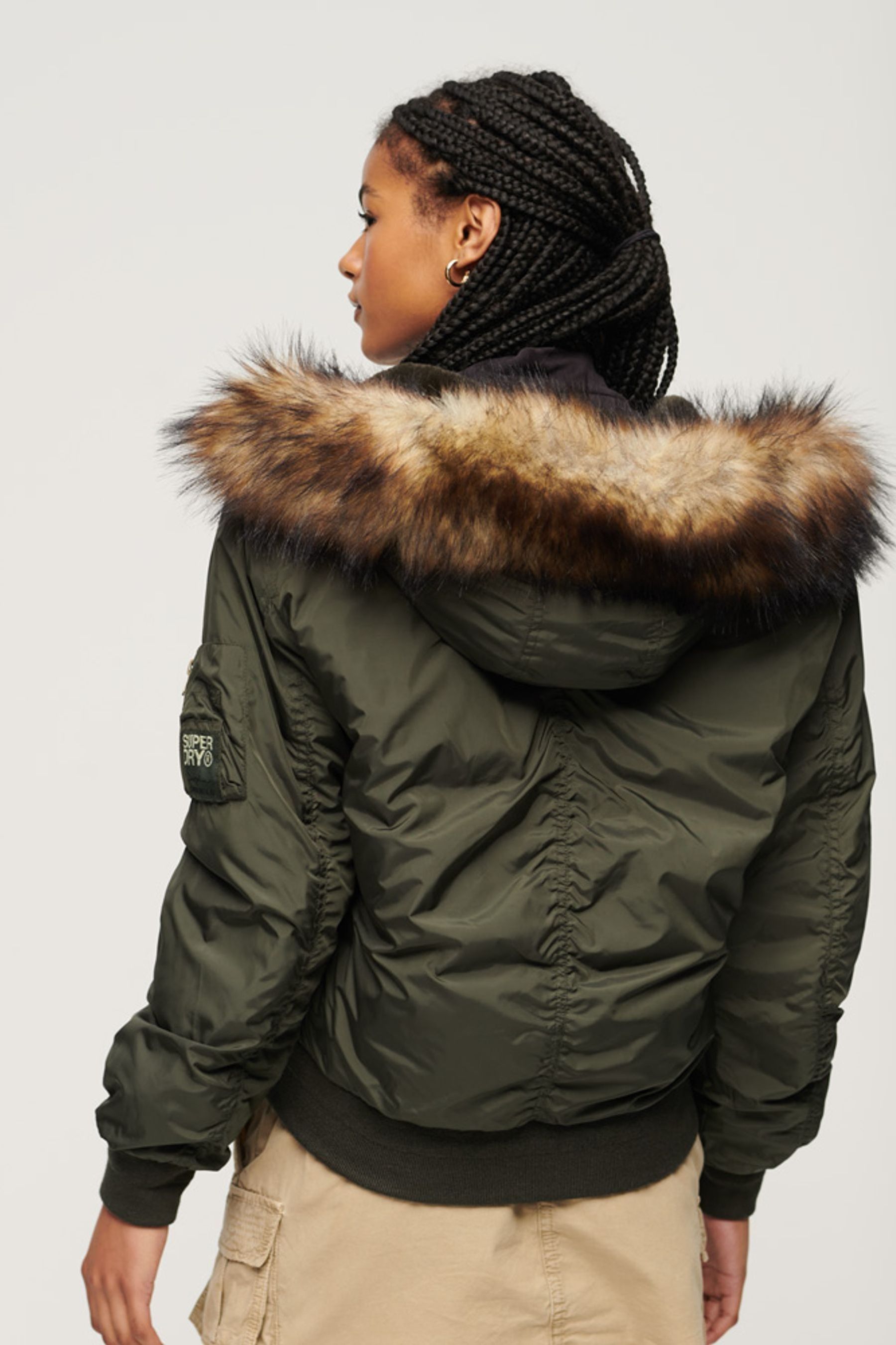 Buy Superdry Green Hooded Military MA1 Bomber Jacket from Next Luxembourg