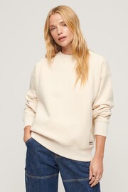 Superdry Cream Essential Logo Relaxed Fit Sweatshirt - Image 1 of 5