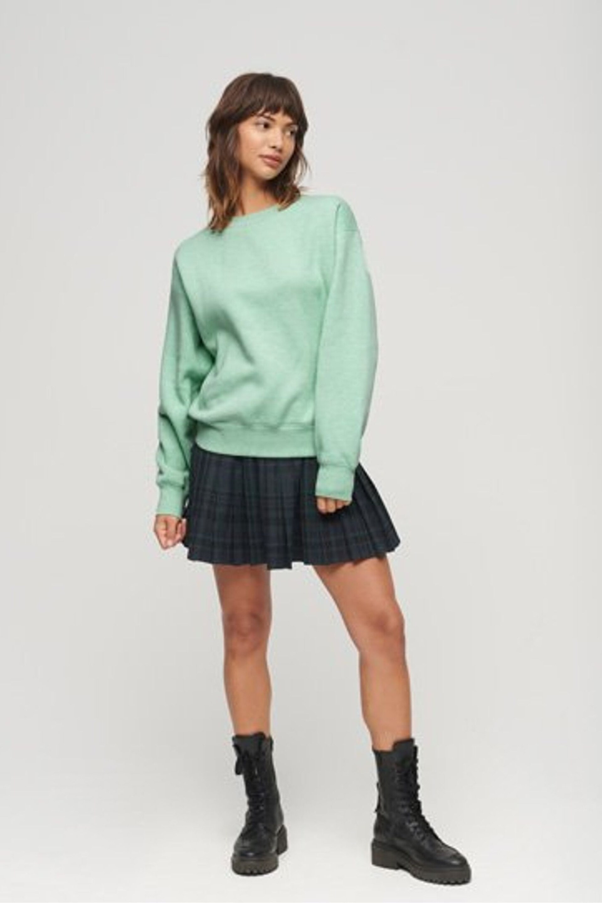Superdry Green Essential Logo Relaxed Fit Sweatshirt - Image 2 of 4
