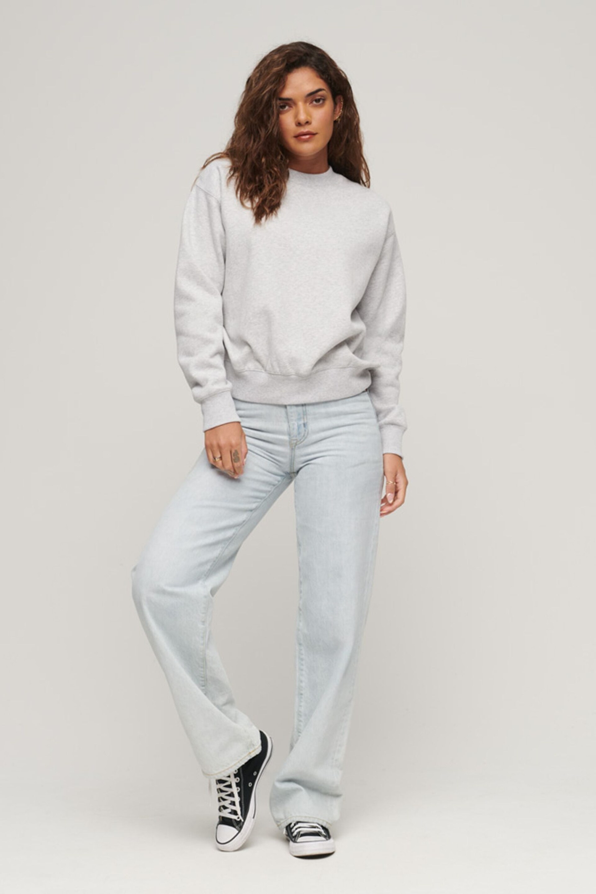 Superdry Grey Essential Logo Relaxed Fit Sweatshirt - Image 2 of 5