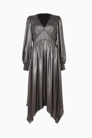 AllSaints Grey Estelle Metallic Dress - Image 7 of 7