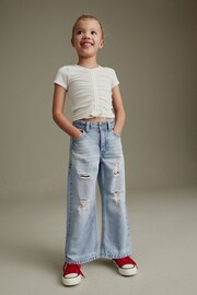 Blue Denim Wide Leg Jeans (3-16yrs) - Image 1 of 7