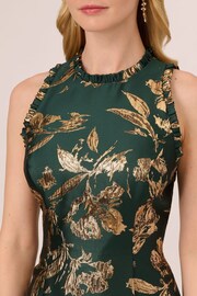 Adrianna Papell Green Ruffle Jacquard Dress - Image 5 of 7