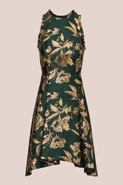 Adrianna Papell Green Ruffle Jacquard Dress - Image 6 of 7