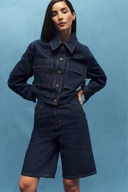 Dark Blue Boxy Denim Jacket - Image 2 of 3