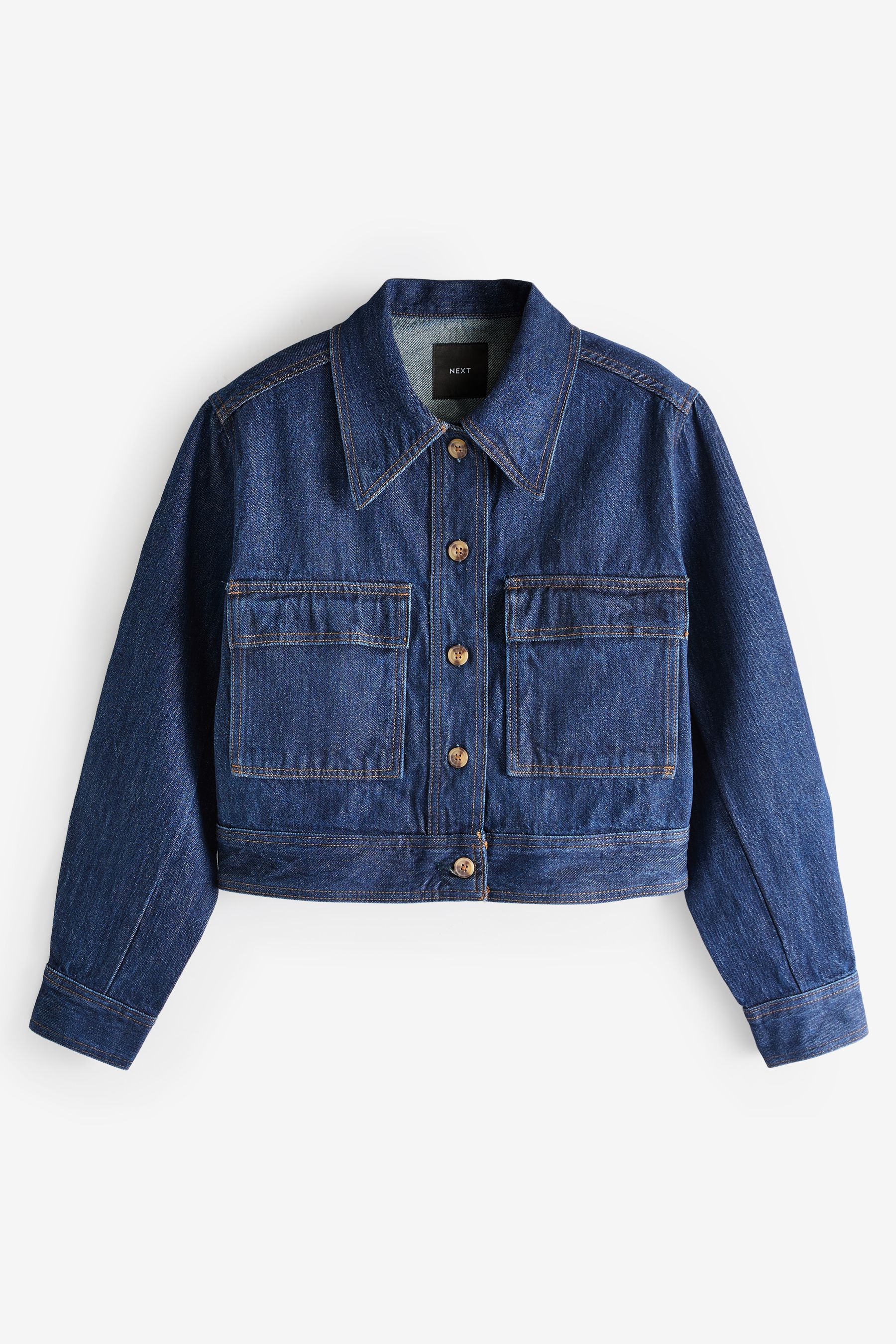 Buy Dark Blue Boxy Denim Jacket from Next Luxembourg