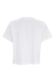 Mint Velvet White Cotton Padded T-Shirt - Image 4 of 4