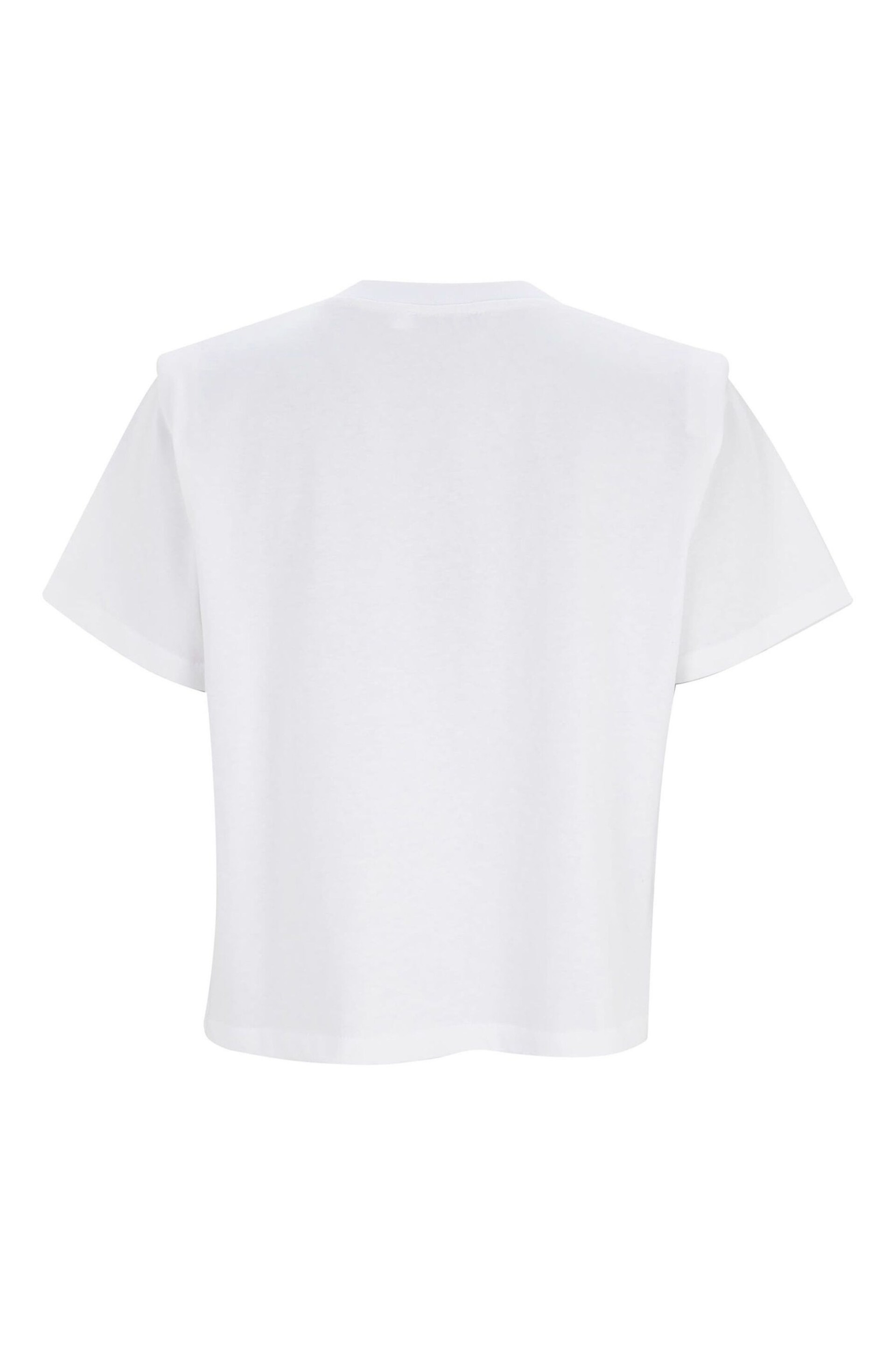 Mint Velvet White Cotton Padded T-Shirt - Image 4 of 4