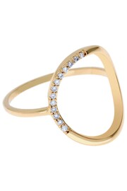 Mint Velvet Gold Plated Oval Pave Ring - Image 3 of 3