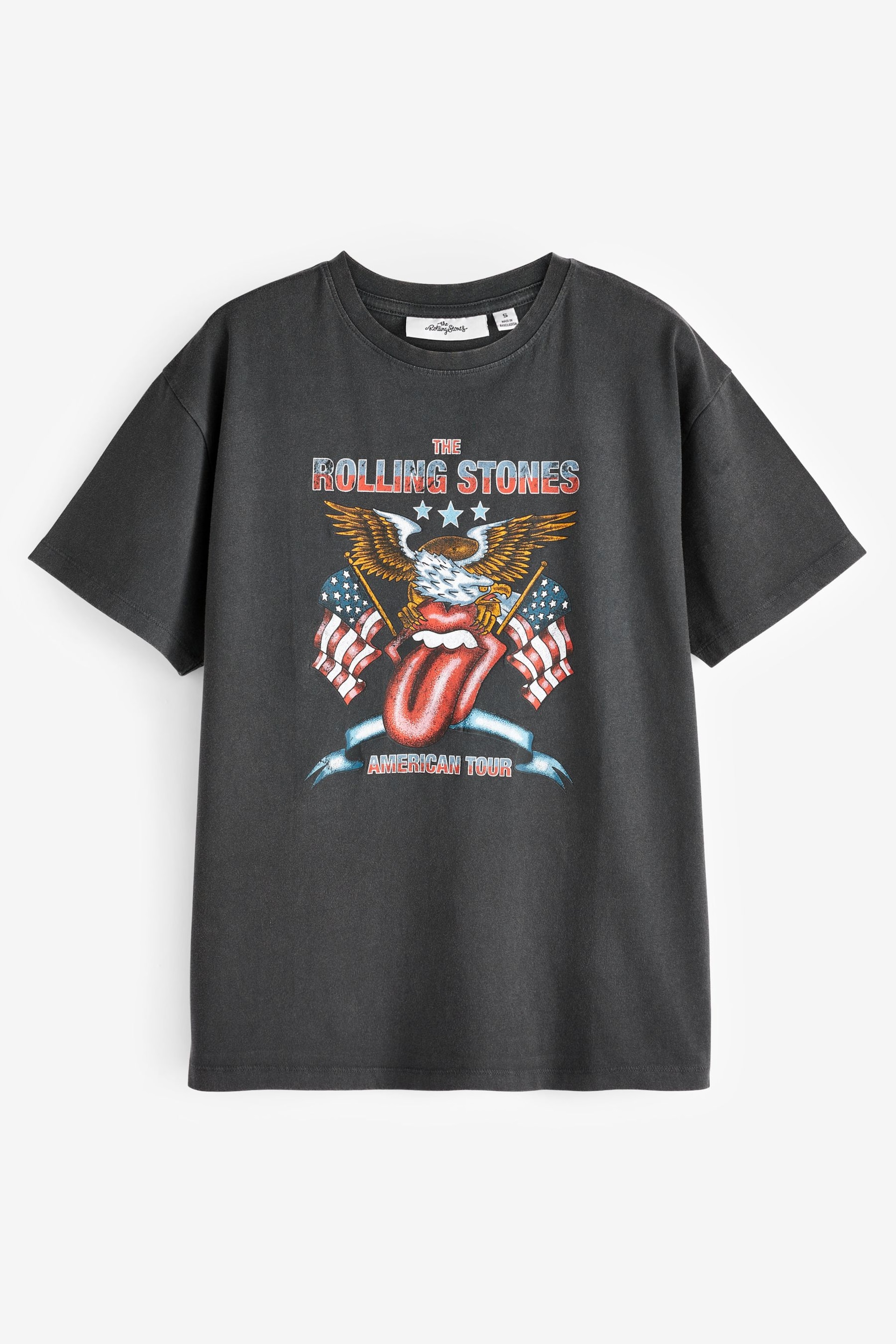 Charcoal Grey License Rolling Stones Band Graphic Short Sleeve T-Shirt - Image 5 of 6
