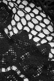 Black Long Sleeve Crochet Cardigan - Image 5 of 6