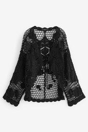 Black Long Sleeve Crochet Cardigan - Image 6 of 6