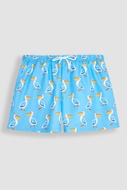 JoJo Maman Bébé Pelican Blue Men's Print Swim Shorts - Image 1 of 3