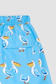 JoJo Maman Bébé Pelican Blue Men's Print Swim Shorts - Image 3 of 3