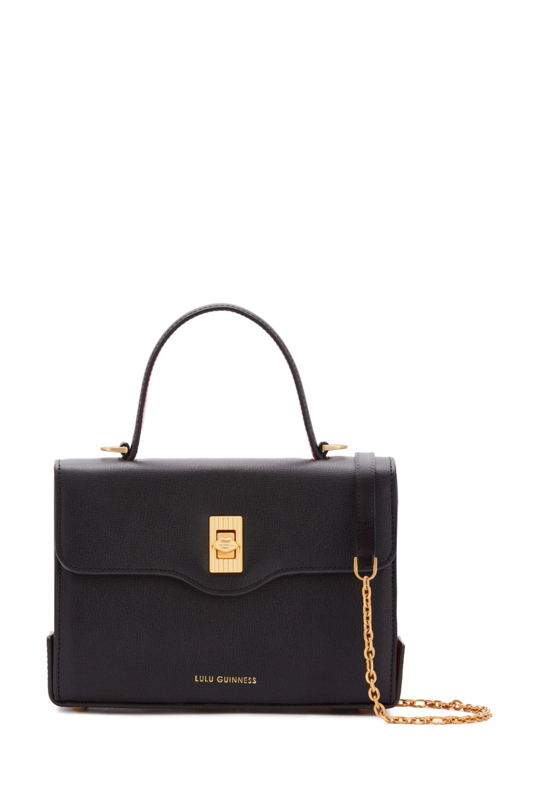 Buy Lulu Guinness Queenie Textured Leather Black Bag from Next Ireland