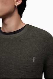 AllSaints Green Ivar Merino Crew Jumper - Image 4 of 5