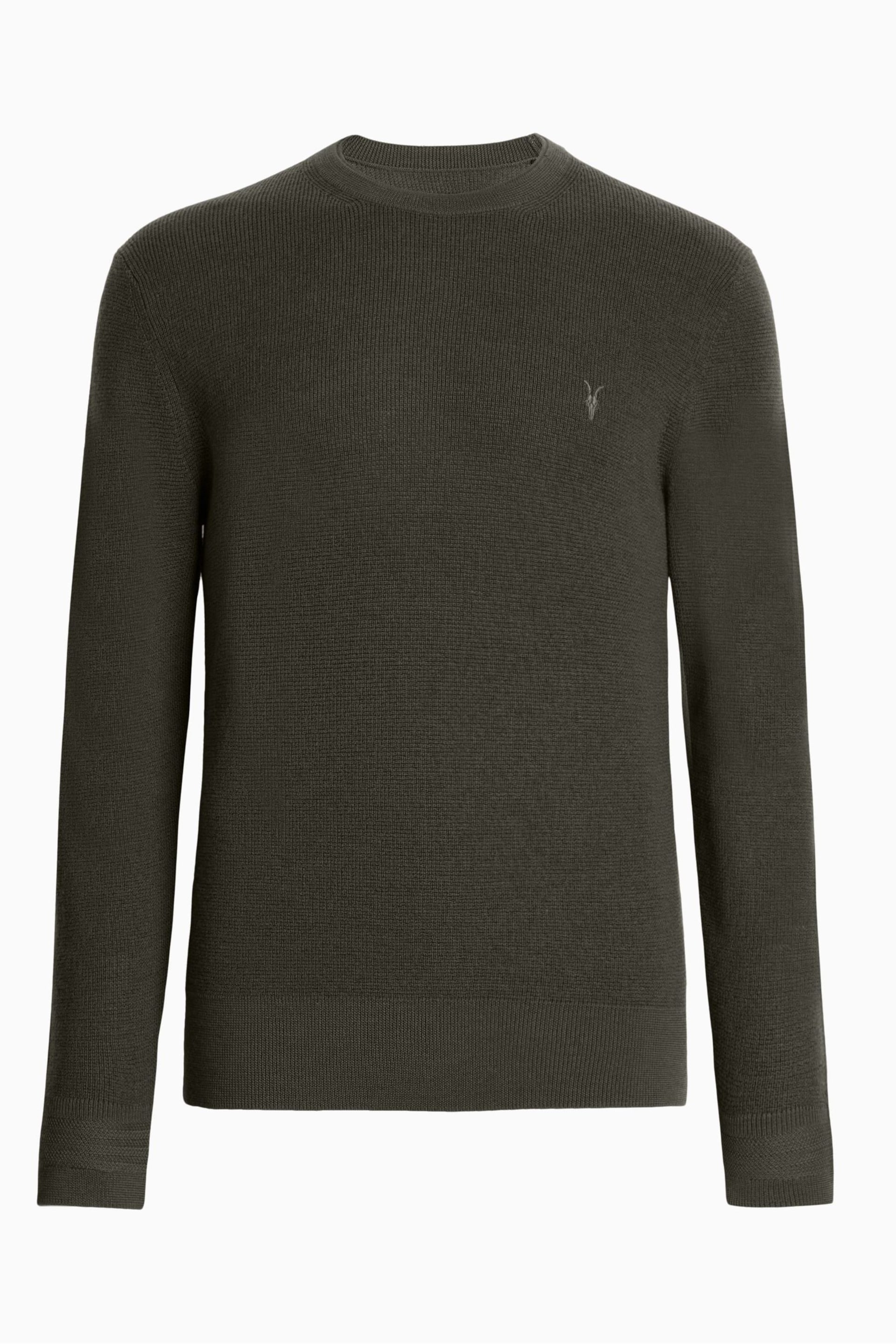 AllSaints Green Ivar Merino Crew Jumper - Image 5 of 5