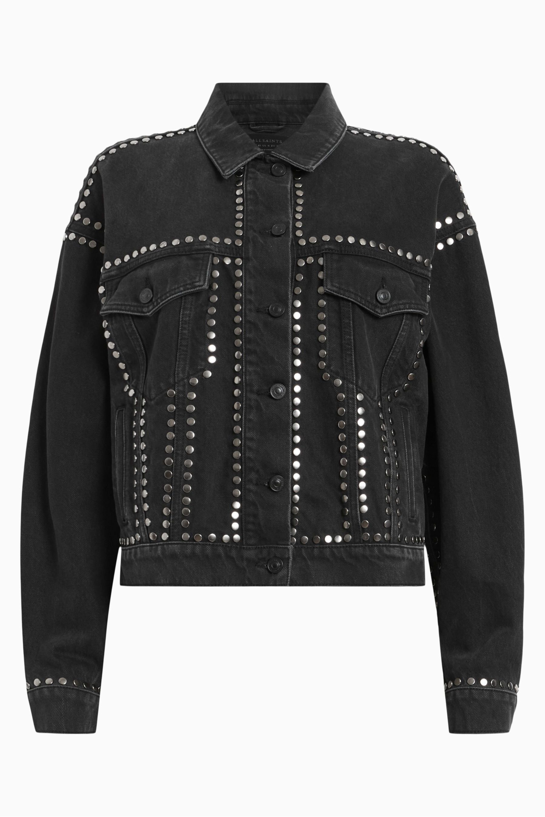 Denim jacket studs top